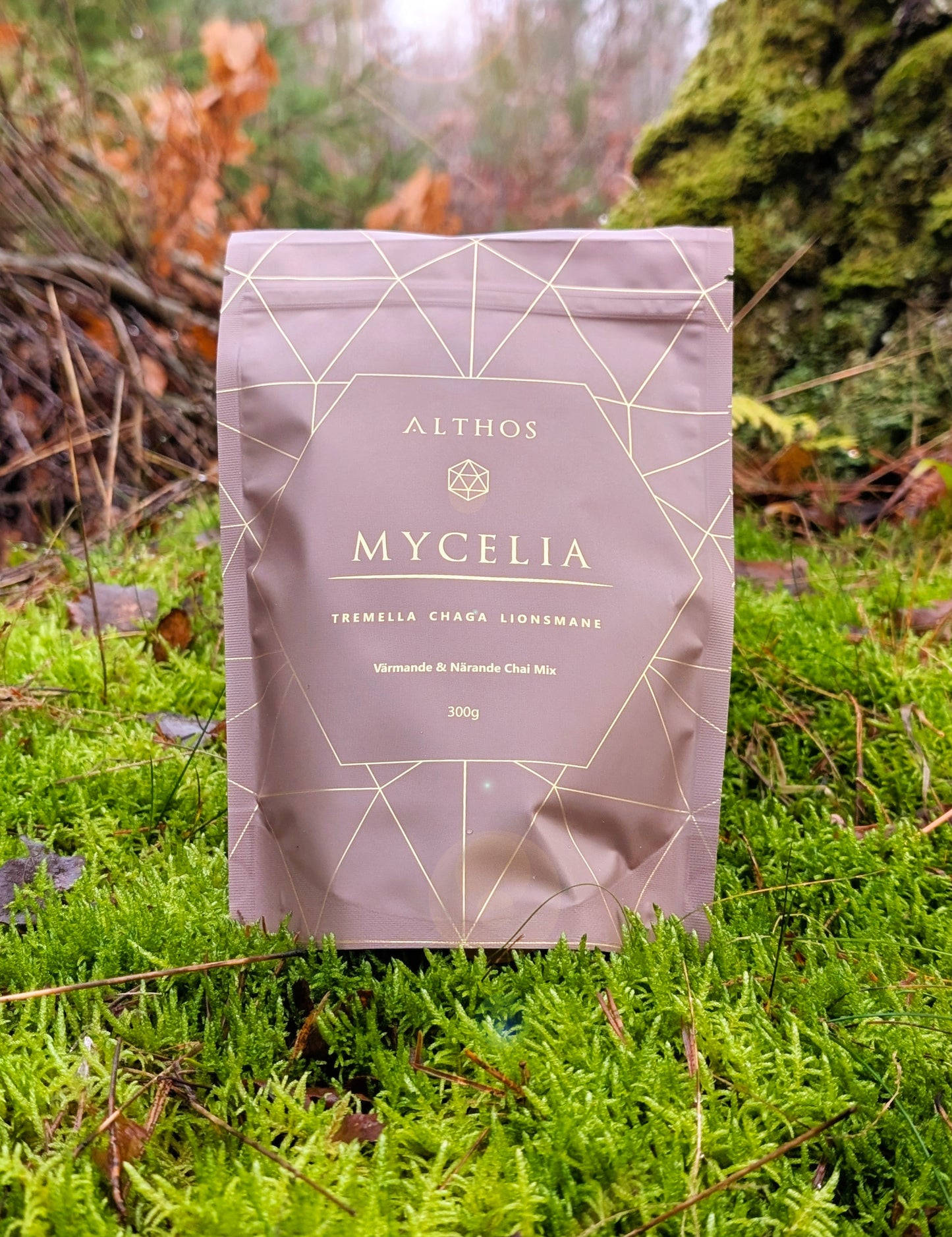 Mycelia chai latte - funktionella svampar, adaptogener, aminosyror och återfuktande örter